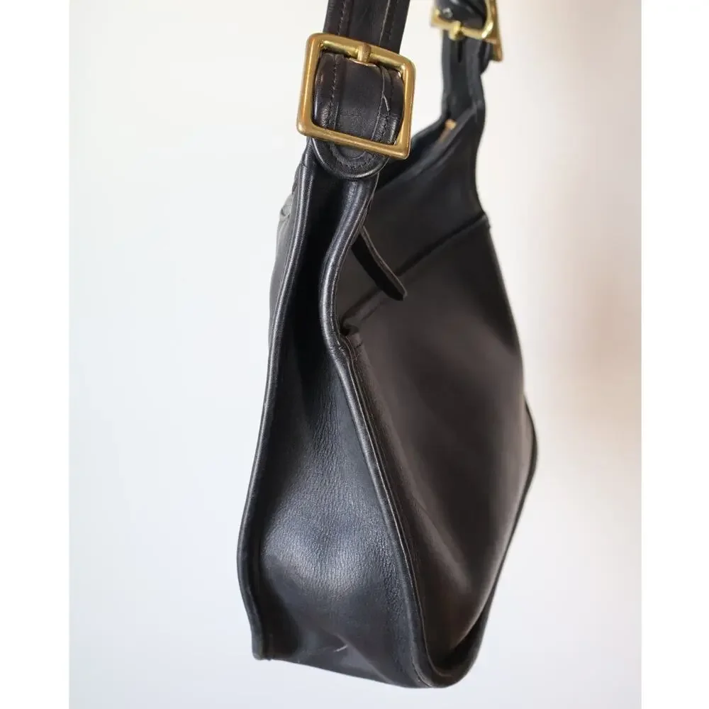 Coach Legacy Zip 9966 Vintage 1999 Black Leather Crossbody Shoulder Bag Gold